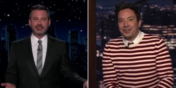 Two men on late-night talk shows.