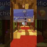 Minecraft interior with a poll question overlay.