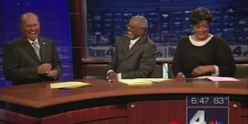 News anchors laughing on-air at desk