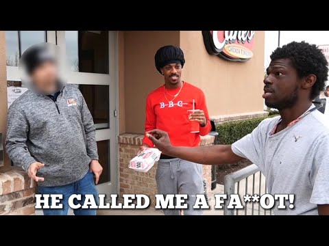 Confrontation outside restaurant involving three men.