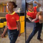 Fast food restaurant worker confrontation scene