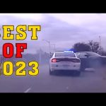 Police car pursuit on road, 2023 highlights.