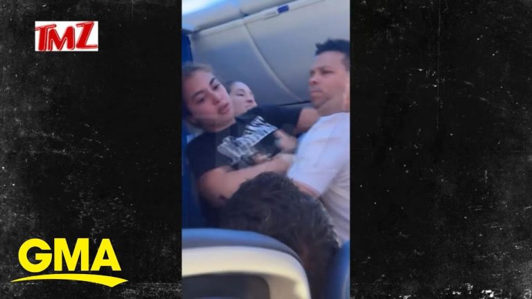 Airplane passenger confrontation caught on video.