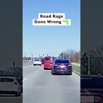 Cars on road, captioned 'Road Rage Gone Wrong'