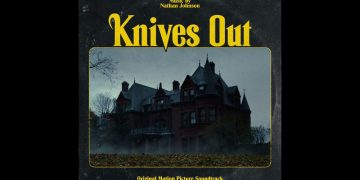 Knives Out soundtrack cover with mysterious mansion.