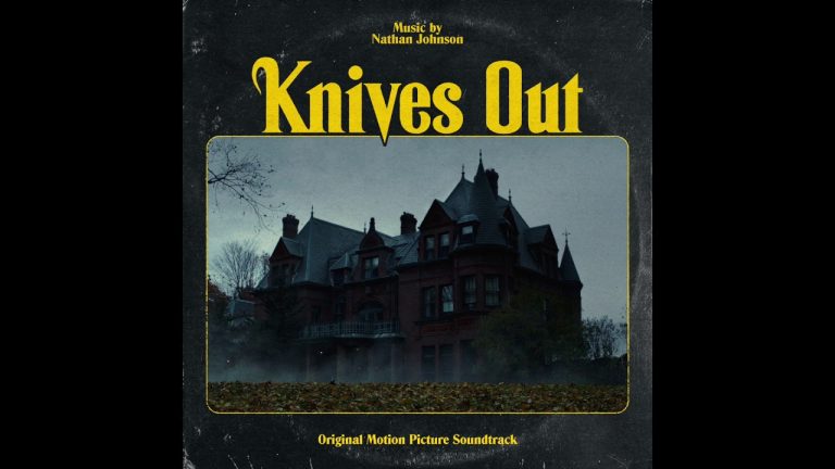 Knives Out soundtrack cover with mysterious mansion.