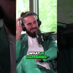 Man in green suit with headphones on podcast.