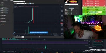 Man streaming cryptocurrency trading session