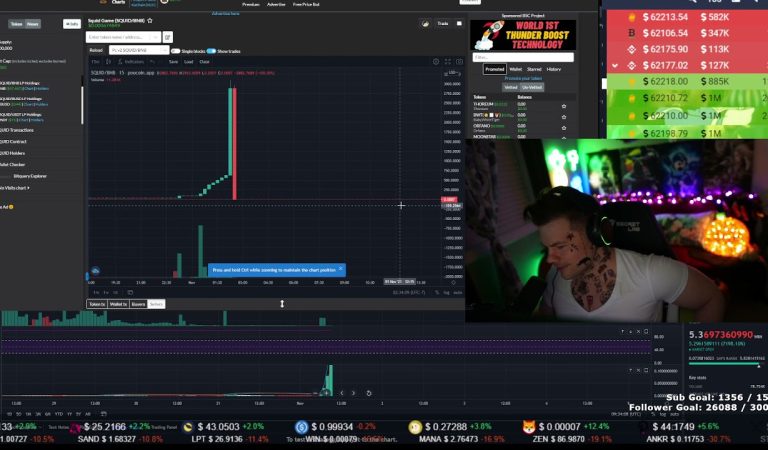 Live RUG PULL of $SQUID (Squid Game token) witnessed on Twitch!