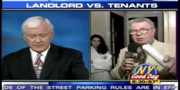 TV news segment on landlord versus tenants issue.