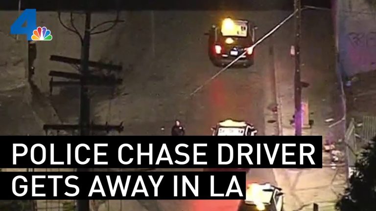 Police chase scene at night in Los Angeles.