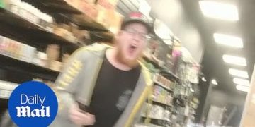 Man shouting inside a store