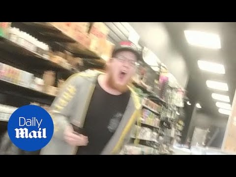 Man shouting inside a store