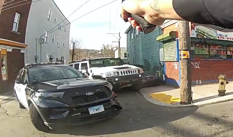 Wild Bodycam Video Shows Woman in Hummer Ramming Police Cruiser