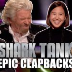 Shark Tank judges laughing during epic clapbacks moment.