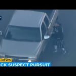 Carjacking suspect pursued by police in Los Angeles.