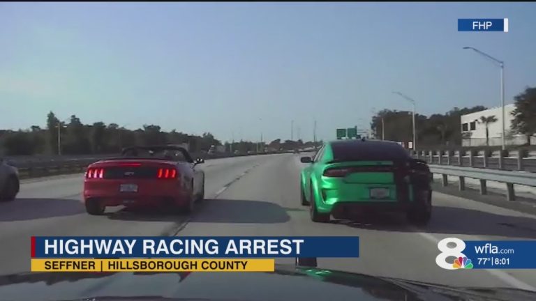 Cars racing, highway arrest in Seffner, Florida