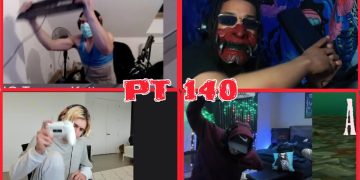 Four masked gamers playing and streaming online, PT 140