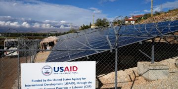 USAID-funded solar panels in Lebanon.