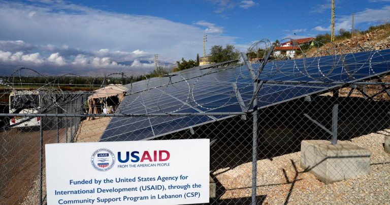 USAID-funded solar panels in Lebanon.