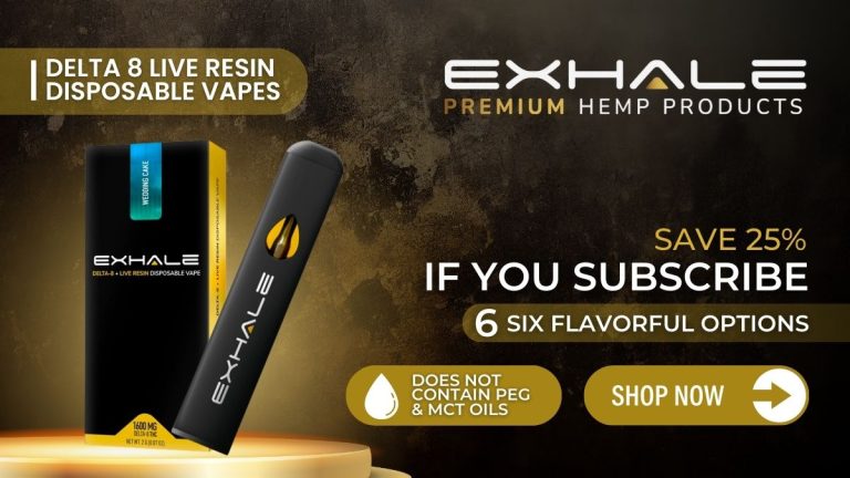 Disposable Delta 8 vape offer, six flavors available.