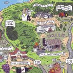 Illustrated map of Mendocino County attractions.