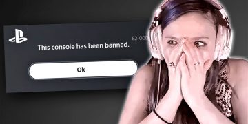 Gamer shocked by console ban notification screen.