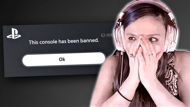 Gamer shocked by console ban notification screen.