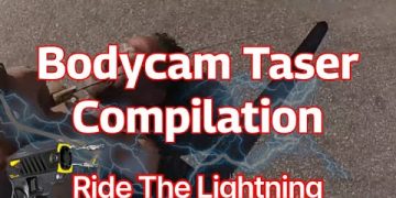 Bodycam taser compilation video cover with graphics.