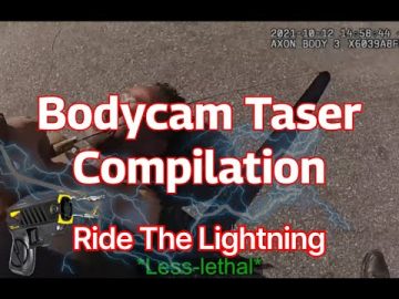 Bodycam taser compilation video cover with graphics.