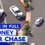 Sydney police car chase on curved road