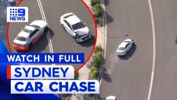 Sydney police car chase on curved road