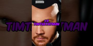 Gamer headset portrait, text influencer timthetatman.