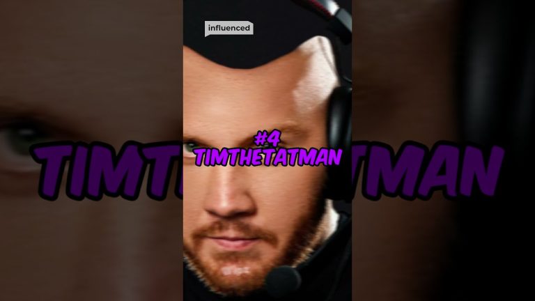 Gamer headset portrait, text influencer timthetatman.