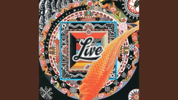 Colorful album cover with abstract patterns and fish.