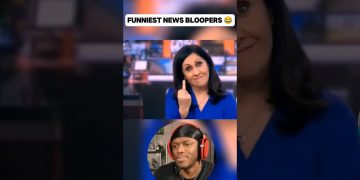 News blooper with hosts reacting humorously.