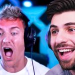 Two excited gamers with headsets streaming