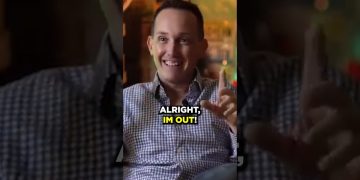 Smiling man with 'Alright, I'm out!' text