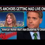 CNN news anchors discussing blueberries on air.