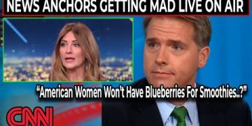 CNN news anchors discussing blueberries on air.