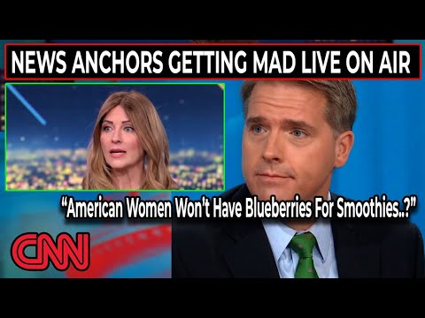 CNN news anchors discussing blueberries on air.