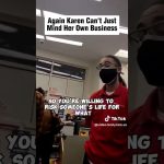 Masked employee confronting customer in store