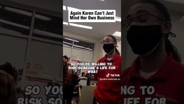 Masked employee confronting customer in store