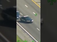 Aerial view of police car on highway