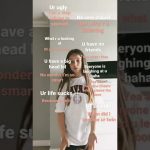 Girl surrounded by negative comments in various colors.