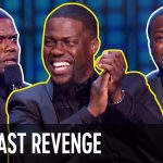 Comedian performing on stage, Roast Revenge event