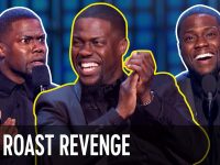 Comedian performing on stage, Roast Revenge event