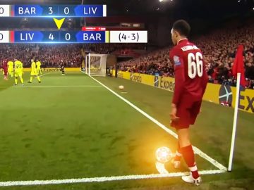 Soccer player preparing corner kick during match.