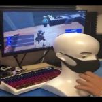 VR mask usage with gaming setup display