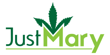 JustMary logo with cannabis leaf design